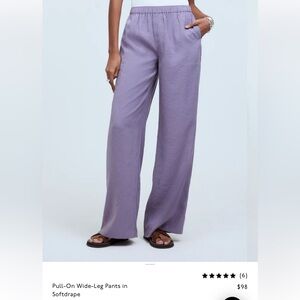 Madewell Lavender Wide-Leg Pants